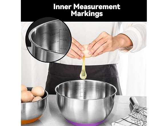 KITEISCAT Stainless Steel Mixing Bowls