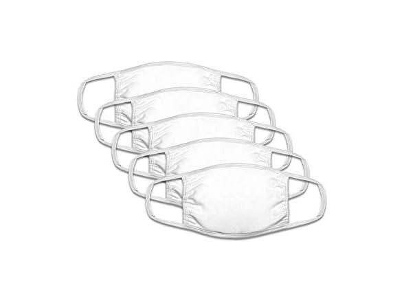 Simpli-Magic Fabric Masks, Adult, White, 50 Pack