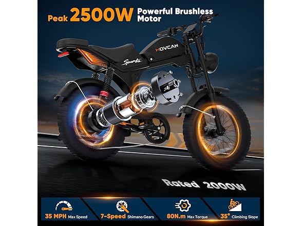 Movcan V70 E-Bike Adults 7 Speed