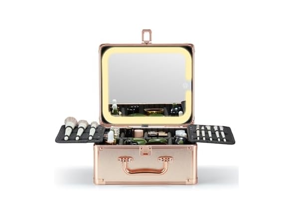 Qislee Makeup Box with Lighted Mirror