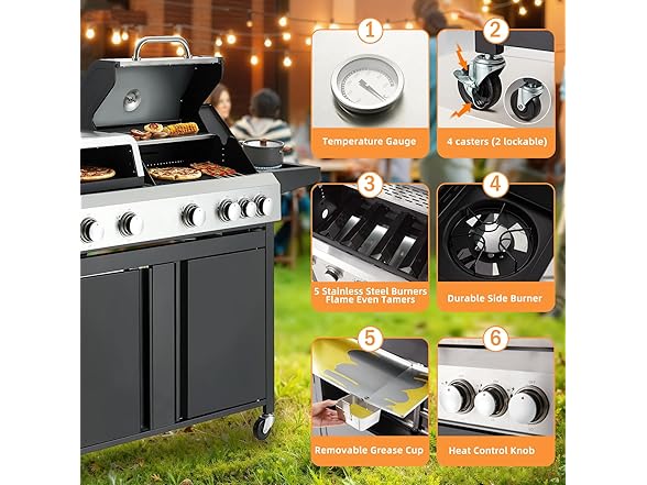 MELLCOM 3 IN 1 Pizza Griddle Grill Combo