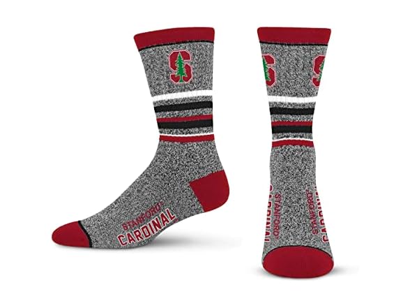 Stanford 5 Star Crew Sock Grey Lg