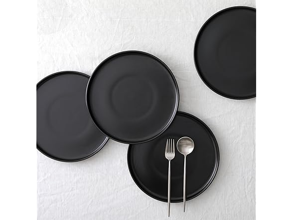 Stone Lain Celina Stoneware 12-Piece Dinnerware Set, Black
