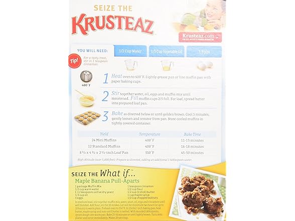 Krusteaz, Banana Nut Muffin Mix, 15.4 oz Box