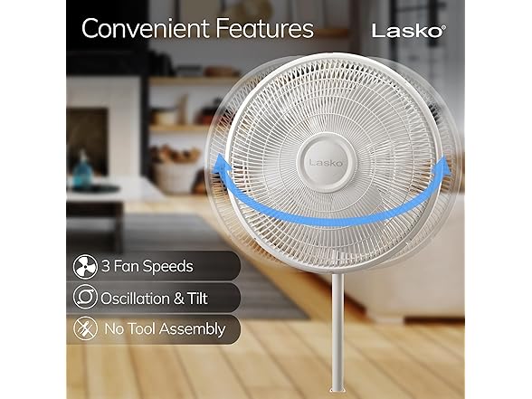 Lasko 2520 16 Inch 3-Speed Quiet Adjust