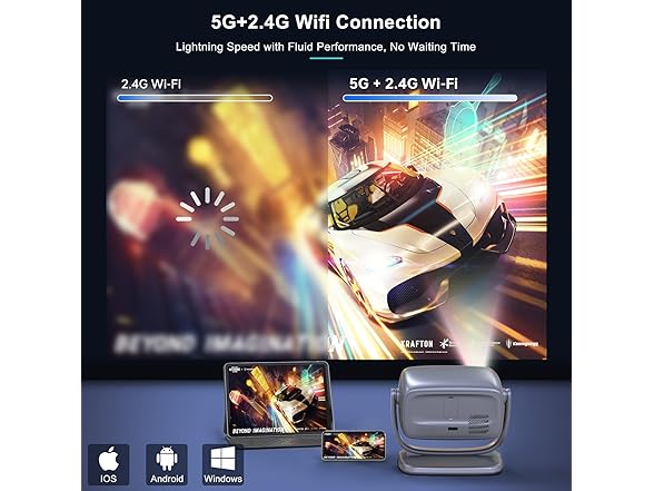 Smart TV 4K Movie Projector | 360 Stand