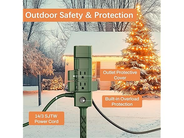 BN-LINK Outdoor Power Stake Timer 25FT