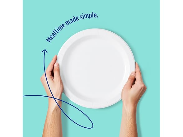 Perk White Paper Plates 9 Inch 1000 Count