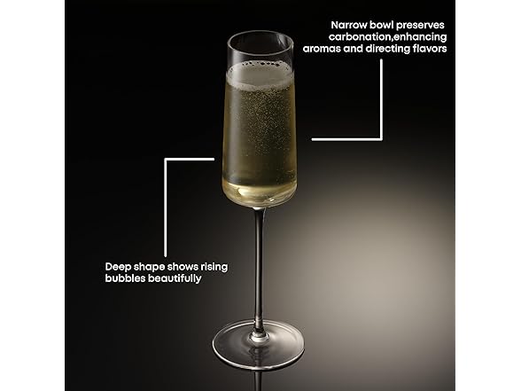 JoyJolt Sidney Stemmed Champagne Flutes Set of 4