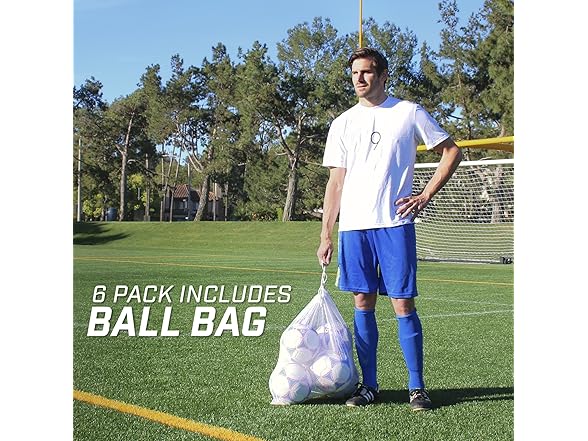 GoSports Premier Soccer Ball with Premium Pump 6 Pack, Size 4