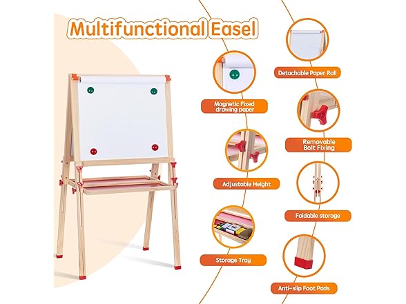 SketchNest Wooden Art Easel for Kids