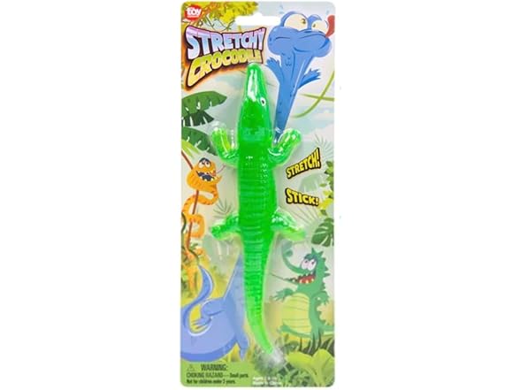 Assorted Color Sticky Stretchy Reptile Toys - 8" (Pack of 12)