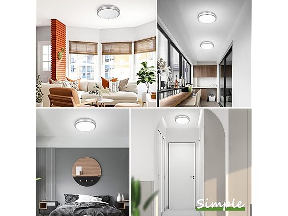 GoBright 2Pk 12" LED Ceiling Light, Nickel