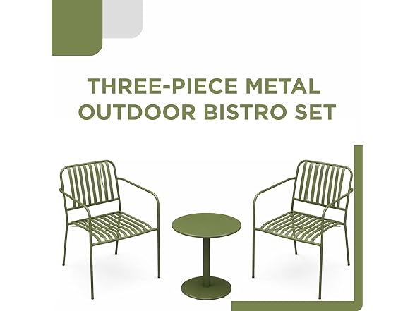 Alpine Corp3-Pc Bistro Set Green