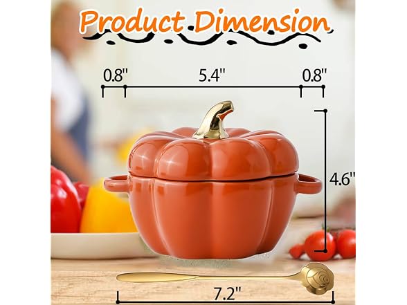 Wiztoynia Ceramic Pumpkin Bowl with Lid