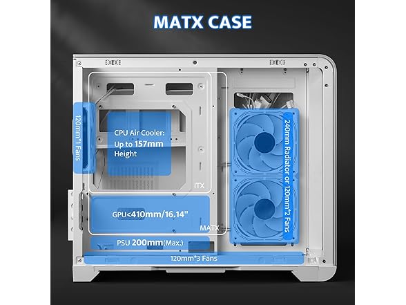 darkFlash MATX Gaming PC Case with Screen