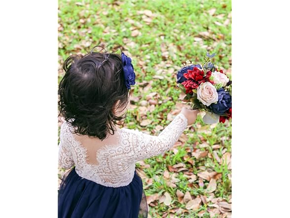 2Bunnies (4T) Girl Peony Lace Back A-Line Dress