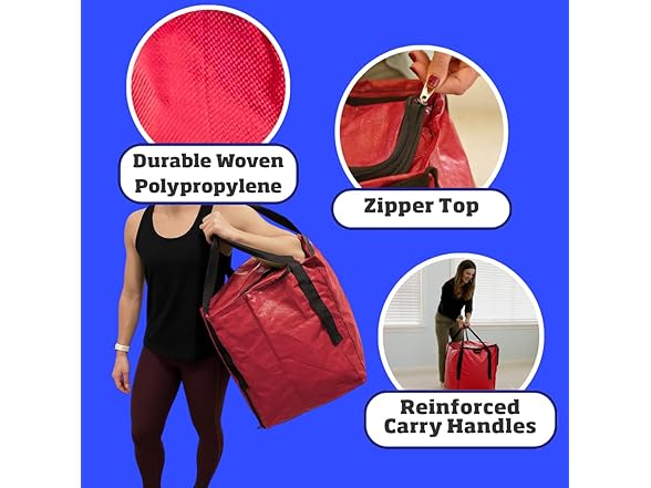 DURASACK 4PK Holiday Storage w/ Zipper Pick Color