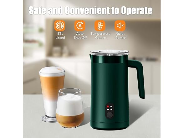 CookSwift Green 13.05oz Milk Frother