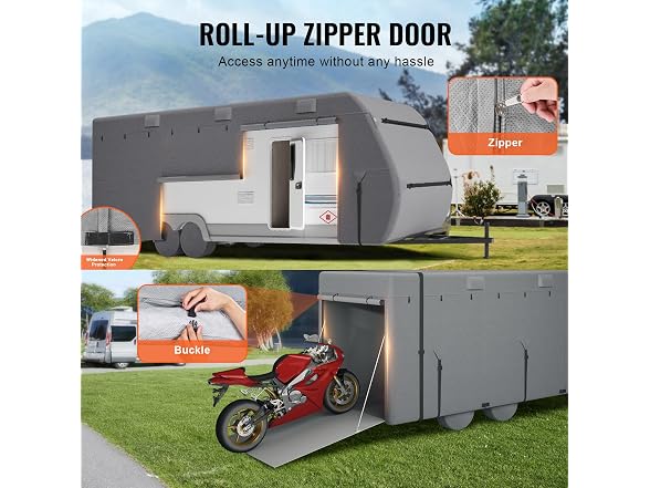 Travel Trailer Cover, 20-22 ft RV Cover, 4-Layer
