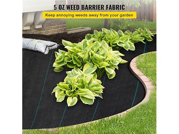 VEVOR 5FTx250FT Premium Heavy Duty Weed Barrier Landscape Fabric