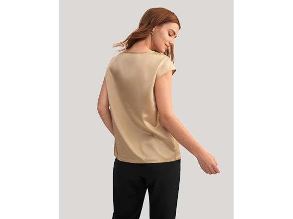 LilySilk Women (L) Tops Ladies Light Camel /12