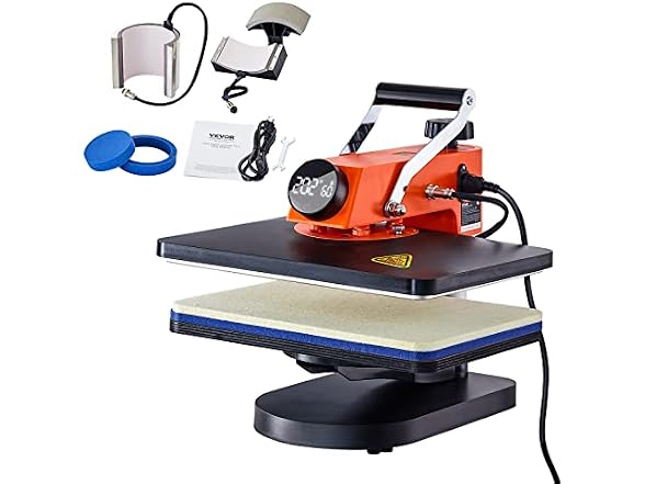 5-in-1 Heat Press Machine, 12" x 15" Fast