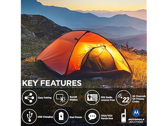 Motorola Talkabout T275 Two-Way Radios (2-Pack) – 25 Mile Range, Rechargeable, Outdoor walkie Talkie, NOAA Weather Alerts, VOX, Earpieces & Case – Survival Ready for Bug Out Bags & Emergency Prep (Open Box)