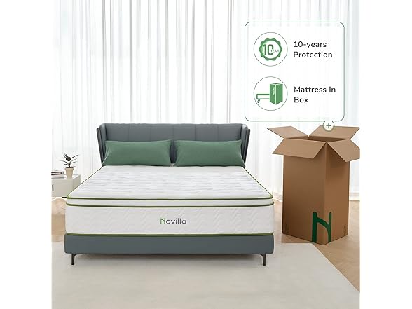 Novilla King 12 Inch Gel Memory Foam Hybrid Mattress