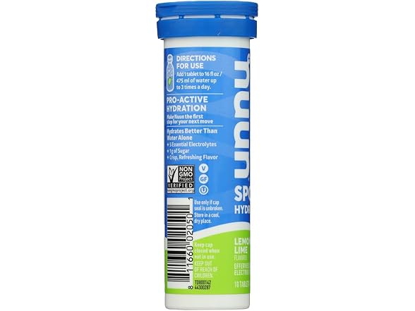 10Ct Nuun Beverage Tube Lemon Lime Tablet