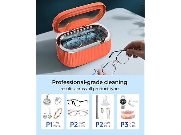 Onlikin Ultrasonic Orange Jewelry Cleaner - Gallery 3