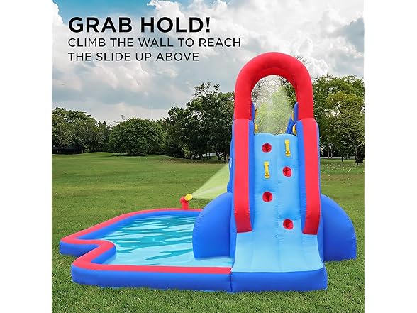Sunny & Fun Inflatable Water Slide Park with Tunnel