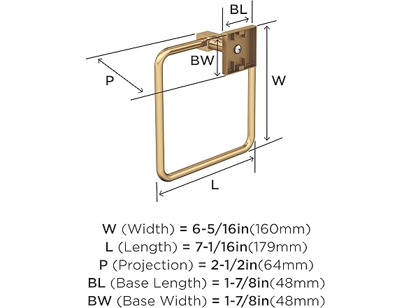 Amerock Appoint 7-1/16" Wall Mounted Towel Ring