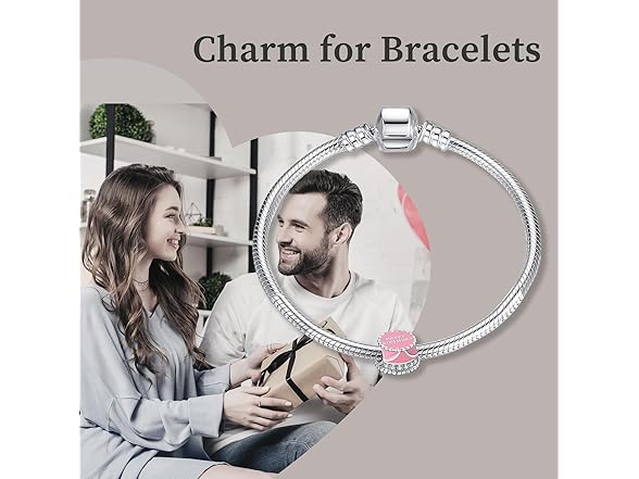 Famuan Pink Birthday Cake Charms