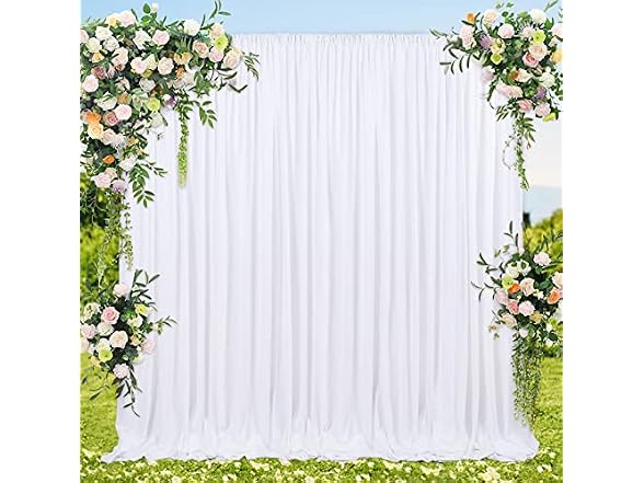 B-COOL White Backdrop Curtains 5ft x 8ft 2pk