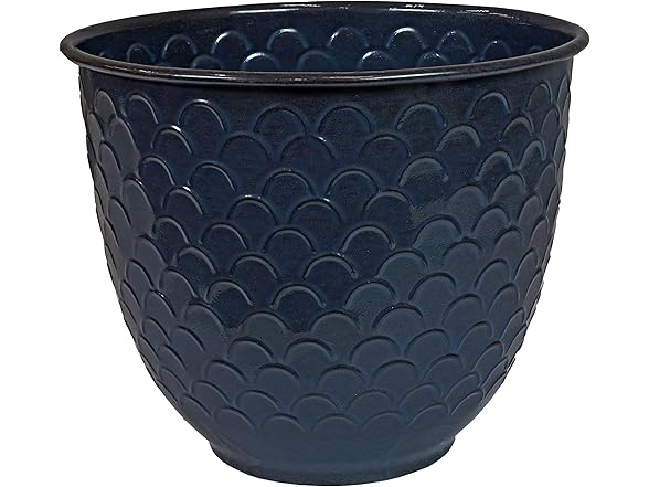 Sunnydaze Dinah 12.5" Metal Outdoor Plant Pot Set