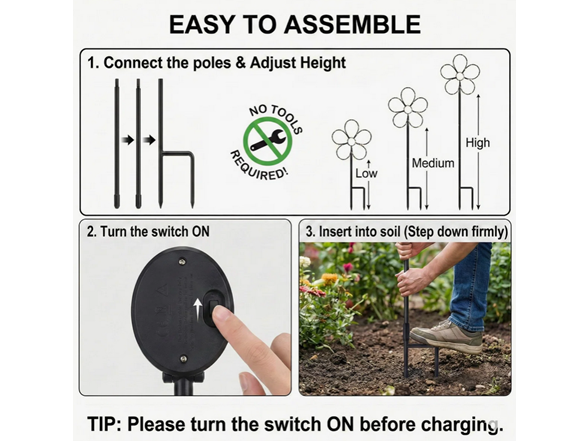 Touch Of ECO 4 Units Solar Stake Light, Varies