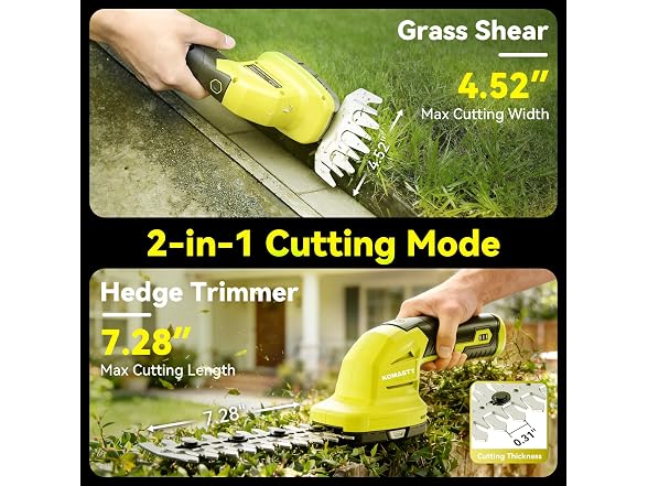 KOMASTY 2 in 1 Hedge Trimmer Cordless