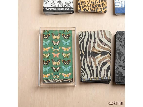 Karma, Acrylic Guest Napkin Holder for Table & Kitchen