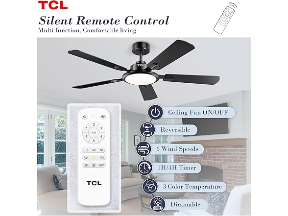 52 Ceiling Fan w/ Light & Remote