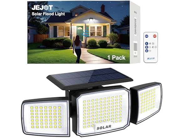 JEJOT Solar Security Flood Light