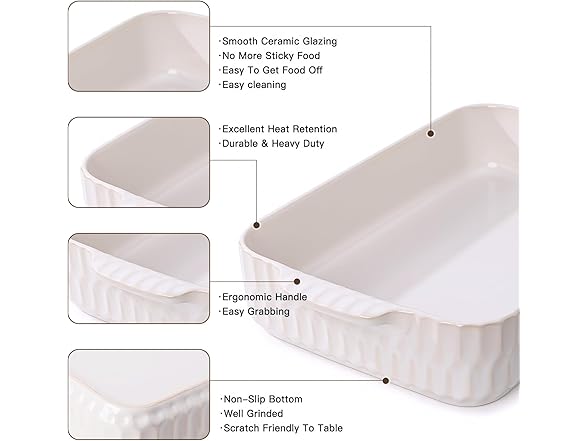 ArteBake 4.7QT Casserole Dishes for Oven