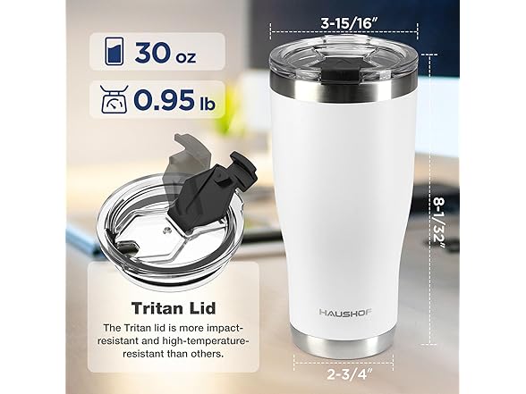 HAUSHOF 30 oz Tumbler, Vacuum Insulated