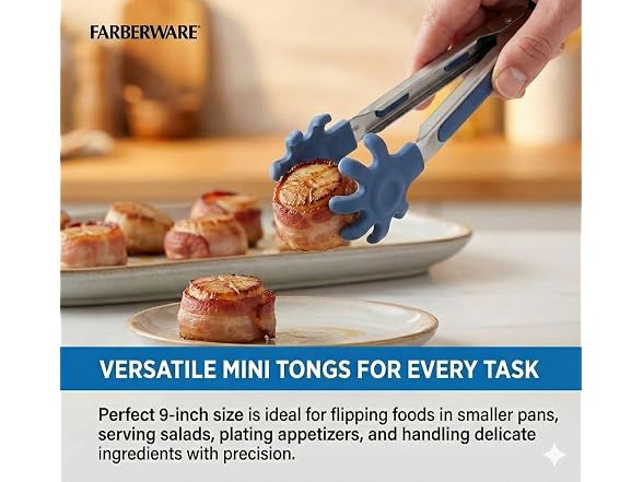 Farberware Silicone Tip Kitchen Tongs Set