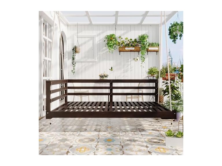 Merax N717P265856D Merax 80" Acacia Wood Porch Sw