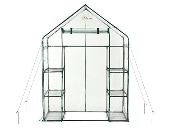 Ogrow Deluxe Walk-In Greenhouse 3 Tiers, 6 Shelves
