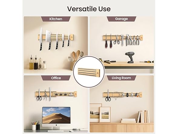 Wooden Magnetic Knife Holder for Wall