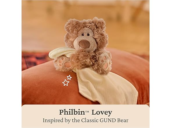 GUND Baby Philbin Plush Lovey, Brown, 14”