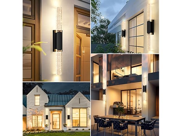 BesLowe 35.3in Wall Lights w/ Crystal Bubble, 2 Pk