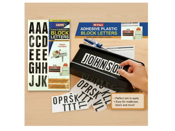 2" Adhesive Plastic Block Letters and Numbers Set